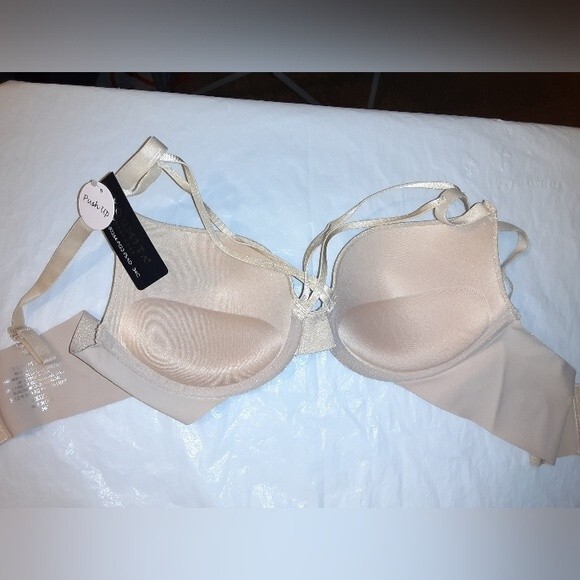 Youmita Frosted Almond Strap Cross Front 34C Bra NWT - Picture 2 of 9